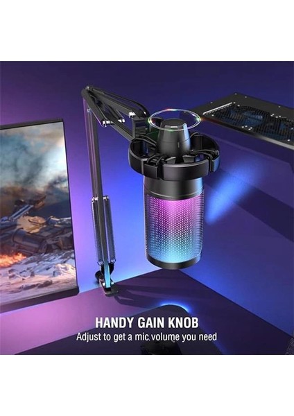 Fifine Ampligame A6T Twitch - Youtuber - Gamer - Tiktok - Yayıncı USB Mikrofon Seti (Siyah) indirimleri