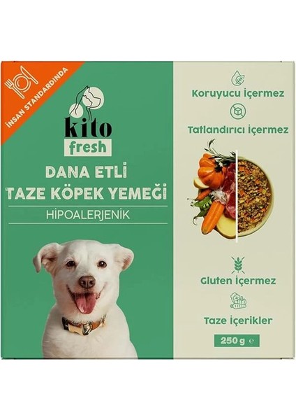 Fresh Dana Etli Taze Köpek Yemeği, 250GR
