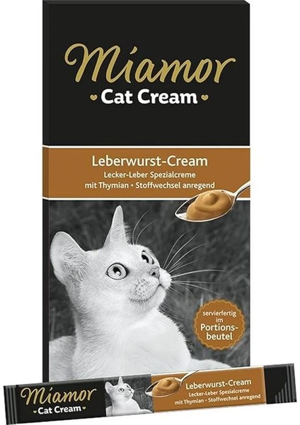 Cream Ciğerli Tamamlayıcı Ek Besin ve Kedi Ödülü 6X15 gr