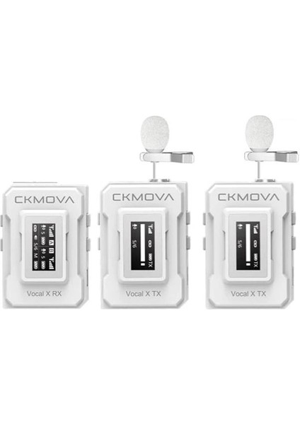 Vocal x V2W 2.4 Ghz Dahili Mikrofonlu Telsiz Mikrofon Seti, Beyaz Renk