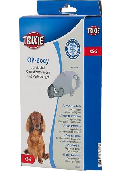 Köpekler Için Vücut Koruyucu Elbise, Xs-S, 30 Cm, Gri