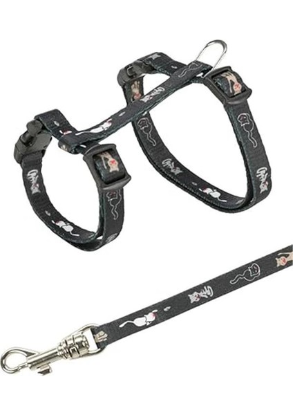 Yavru Kedi Göğüs Tasması Seti, 21-34CM/8MM, Asorti