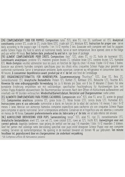 Yavru Köpek Konservesi 150 gr Ton Balıklı + Aloevera