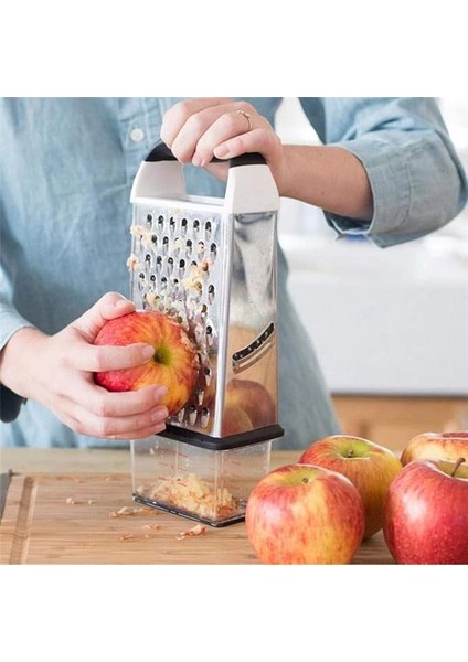 Good Grips Oyulmuş Paslanmaz Çelik Toplama Kabına Sahip Kare Rende - Sebze Vs. Için, Metalik fırsatları