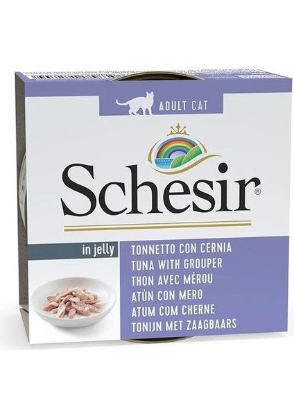 Jelly Ton Balığı ve Orfoz Balığı Jöle Içinde Yetişkin Kedi Konservesi 85G