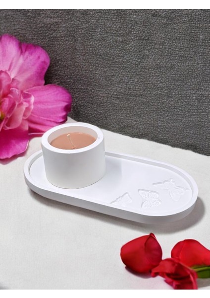 Dekoratif Sunumluk %100 Doğal Soya Mum Seti Özel Tasarım Kaplar ve Kabartmalı Sunumluk | Ev Dekorasyonu, Hediyelik ve Aromaterapi Için Zarif Seçenek fırsatları