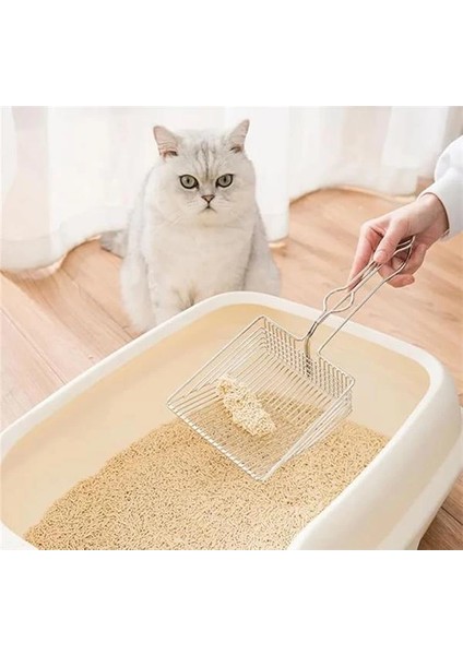 Paslanmaz Metal Kedi Köpek Kum Temizleme Metal Küreği – Dayanıklı ve Ergonomik Tuvalet Kumu