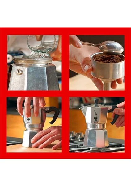 - Moka Express: 3 Cups Ocak Üstü Espresso Pişirici - 130ML - Gümüş Renk - Alüminyum Gövde - fırsatları