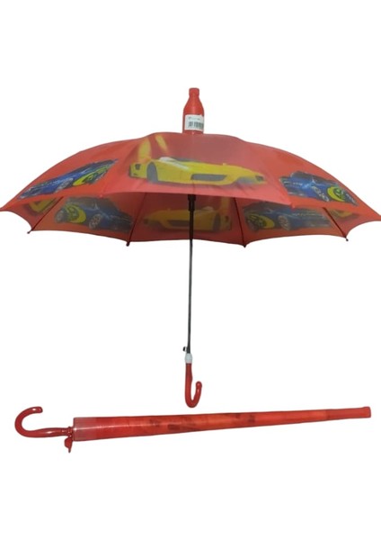 Özel Kılıflı Bardaklı Korumalı Düdüklü Kız Çocuk Şemsiye Kırmızı fırsatları