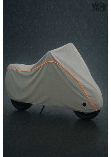 Turuncu Fitilli Kymco Venox 250 Gri Vinleks Çanta Uyumlu Motosiklet Brandası(Özel Kumaş)