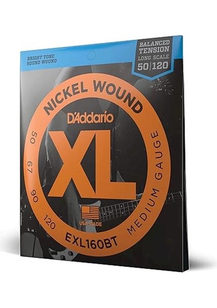 D'addario EXL160BT Bas Gitar Tel Seti, Xl, 50-120 Long Scale, Nickel