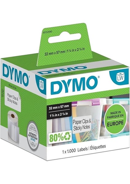 Lw 1154 Etiket Muadil 32 mm x 57 mm 1000 Adet Etiket LW-450 modelleri