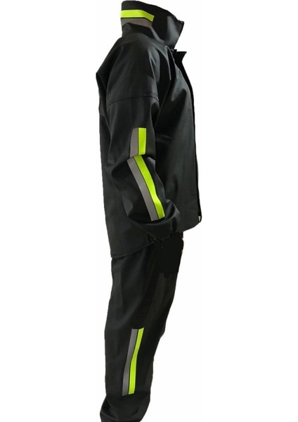 Unisex Tam Kalıp Motorcu Kurye Su Gecirmez Yağmurluk Takım - Siyah fırsatları
