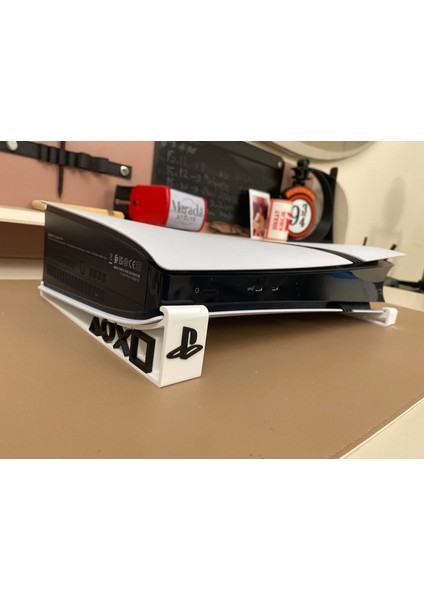 Playstation 5 Pro & Slim Yatay Stand Aparatı - Dijital Sürüm Uyumlu Konsol Stand (Beyaz)- Ps5 modelleri