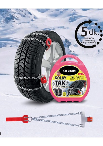Kar Zinciri Kolay Tak Çıkar Tüm Binek Sedan Suv Hafif Ticari Araçlara Uyumlu