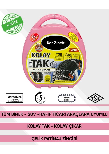 Kar Zinciri Kolay Tak Çıkar Tüm Binek Sedan Suv Hafif Ticari Araçlara Uyumlu fiyatları