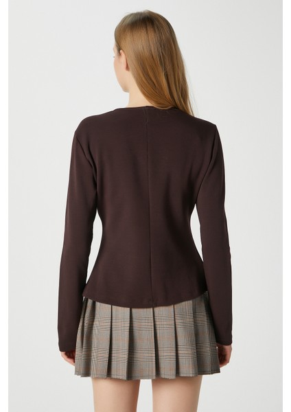 Kadın Dean Premium Çift Taraf Fermuarlı Kahverengi Bluz indirimleri