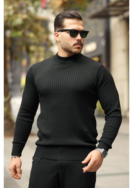 Erkek Yarım Balıkçı Yaka Fitilli Triko