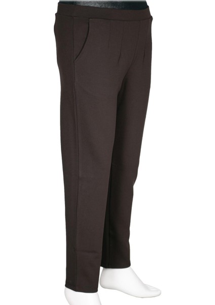 Kadın Buse Rahat Kalıp Yan Cepli Orta Kalın Çelikli Kahve Pantolon fiyatları