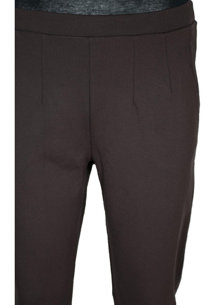 Kadın Buse Rahat Kalıp Yan Cepli Orta Kalın Çelikli Kahve Pantolon modelleri