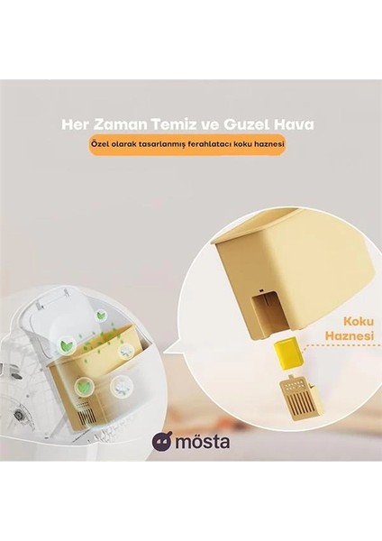 C20 Akıllı Kedi Tuvaleti, Mobil Uygulama Kontrollü, Otomatik Temizleme, Çift Deodorant