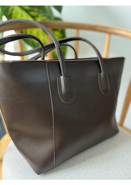 Kadın Büyük Boy Omuz Çantası Acı Kahve