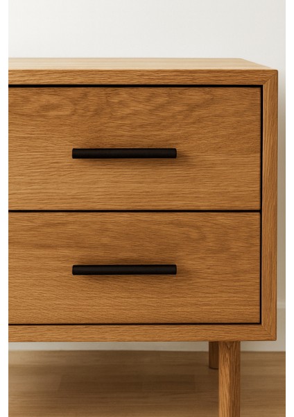 Mat Siyah - Ahşap Mobilya Kulbu 2’li (128 mm) modelleri