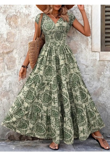 Kadın Kısa Kollu Kruvaze Yaka Beli Lastikli Süprem fiyatları