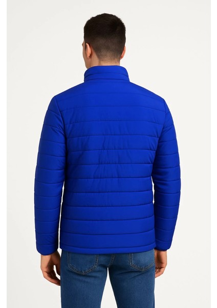 Erkek Bomber Mont Ceket – Su Itici Kumaş, Kapitone Astarlı, Fermuarlı, Kışlık - Saks Mavisi fiyatları