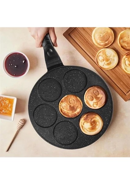 Granit Kaplama Yanmaz Yapışmaz Döküm Gülenyüz Pankek Krep Tavası, Gülenyüz Pankek Tavası 27CM