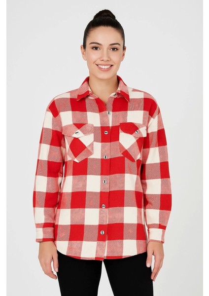 Uzun Kollu Oduncu Gömlek - Bordo fiyatları