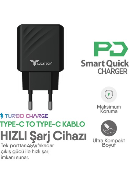 45W Pd Type-C Super Fast Charger — Samsung Tab S8 / Tab S7 / Tab S6 Lite / Tab A8 / Tab A7 / iPad Pro 12.9 / iPad Air 5 fırsatları