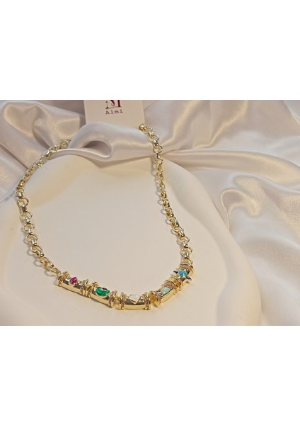 14 K Kaplama Özel Seri Renkli Plaka Kolye