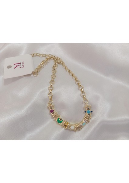 14 K Kaplama Özel Seri Renkli Plaka Kolye indirimleri