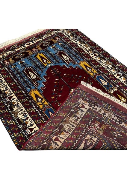 El Dokuma Sıfır Özel Koleksiyonluk Yayhalı Halısı 112X160 Kök Boya Özel Dokuma Halı Mavi fırsatları