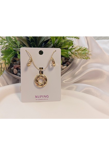 14 K Kaplama Kolye Küpe Seti - Xuping Jewelry modelleri