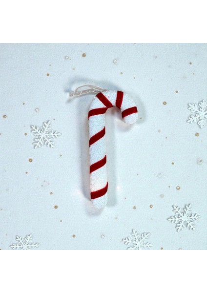 17 cm Büyük Boy Simli Baston Yılbaşı Süsü modelleri