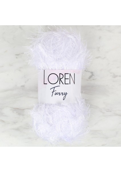 Loren Furry Beyaz El Örgü Ipi - RF118 - 34067