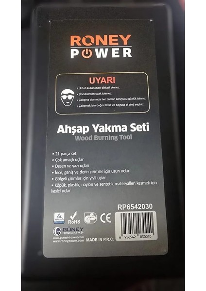 Roney Ahşap Yakma Seti 30W 21 Parça modelleri