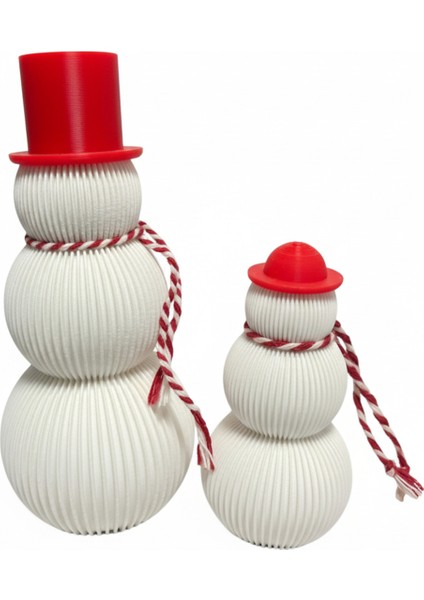 2'li Kardan Adam Dekoratif Figür Seti, Kırmızı Şapkalı, 15 Cm, Yılbaşı Süsleme