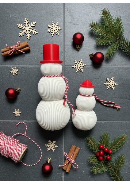 2'li Kardan Adam Dekoratif Figür Seti, Kırmızı Şapkalı, 15 Cm, Yılbaşı Süsleme indirimleri