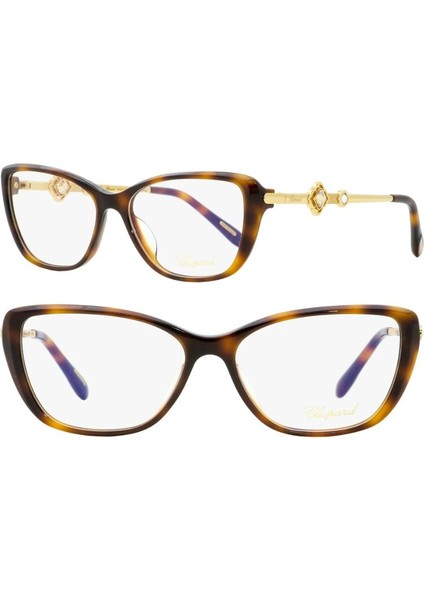VCH224S 0752 23KT Gold Cat Eye Kedi Gözü Kahverengi Havana 23KT Altın Kadın Gözlük