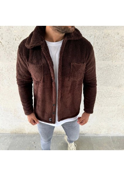 Erkek Pelüş Polar Hırka Gömlek – Yakalı, Ilik Düğmeli, Göğüs Cepli, Yumuşak Dokulu Kı fiyatları