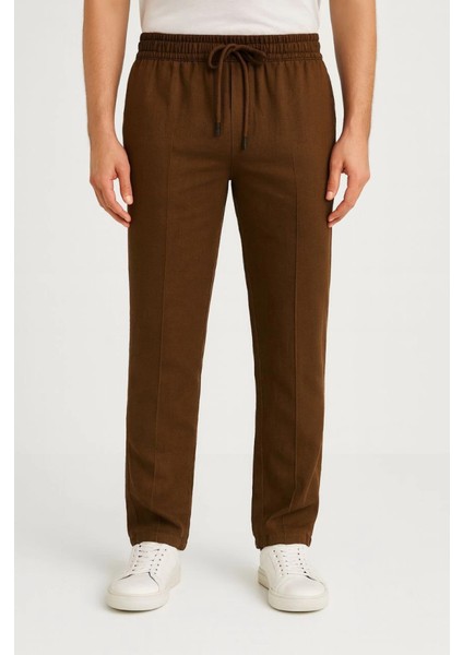 Erkek Keten Pantolon – Cepli, Beli Lastikli ve Bağcıklı, Nefes Alan Rahat Kalıp, Yazlık ve Ba fiyatları