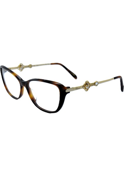 VCH224S 0752 23KT Gold Cat Eye Kedi Gözü Kahverengi Havana 23KT Altın Kadın Gözlük indirimleri