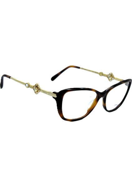 VCH224S 0752 23KT Gold Cat Eye Kedi Gözü Kahverengi Havana 23KT Altın Kadın Gözlük modelleri