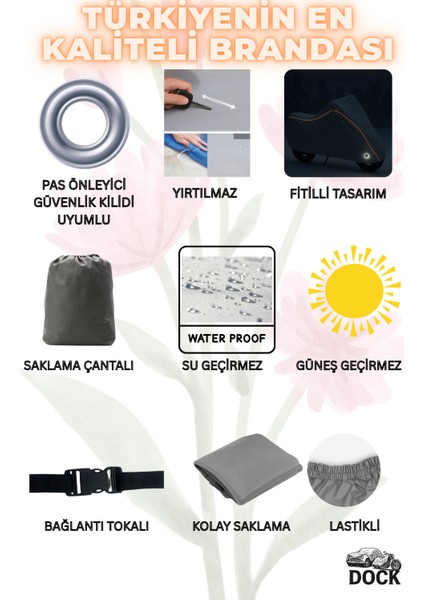 Turuncu Fitilli Ramzey Qm 250 Gri Vinleks Motosiklet Brandası(Özel Kumaş) fiyatları