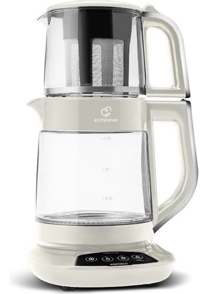 Çaysever 3 In 1 Konuşan Cam Çay Makinesi Su Isıtıcı ve Mama Suyu Hazırlama 1700W Starlight modelleri