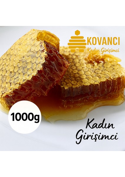 Doğal Petek Bal –1000G-KATKISIZ, Balmumu Hücreli-Kadın Girişimci