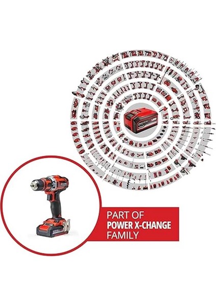 Akülü Vidalama Te-Cd 18/40 Li (2x1,5 Ah) Power X-Change (Lityum-Iyon, 40 Nm, 2 Vitesli